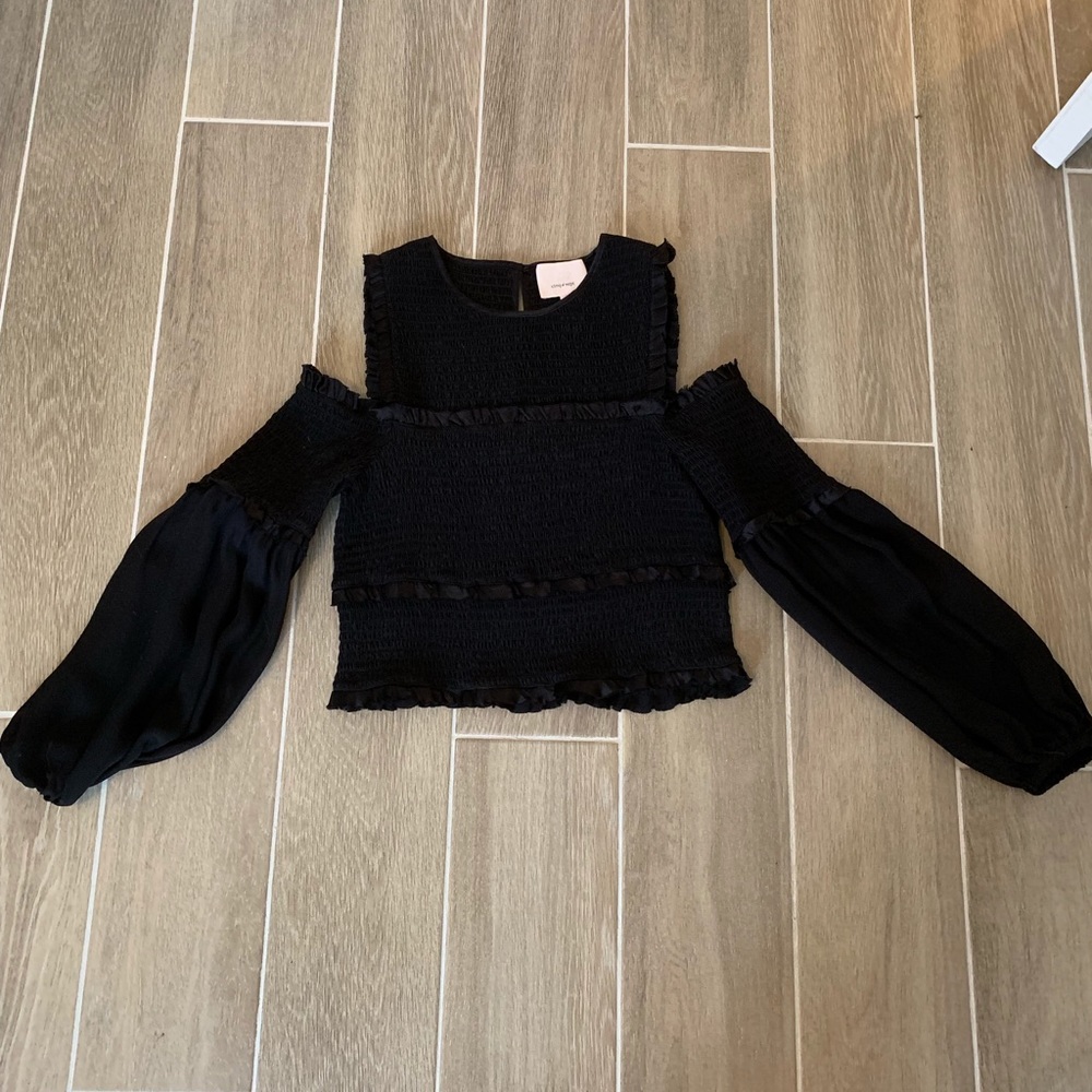 Cute cut out shoulder blouse